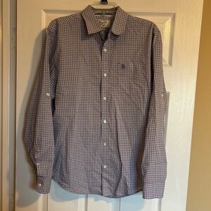Penguin men’s blue plaid long sleeve button down shirt size large